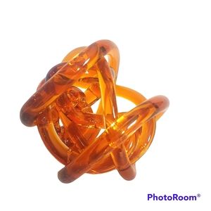 Twisted Murano Style Infinity Glass Rope Knot Table Art Display